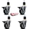 Service Caster 4'' Maroon Poly Swivel 1-7/8'' Expanding Stem Caster Set with Brake, 4PK SCC-EX20S414-PPUB-MRN-PLB-178-4 - alternate 2